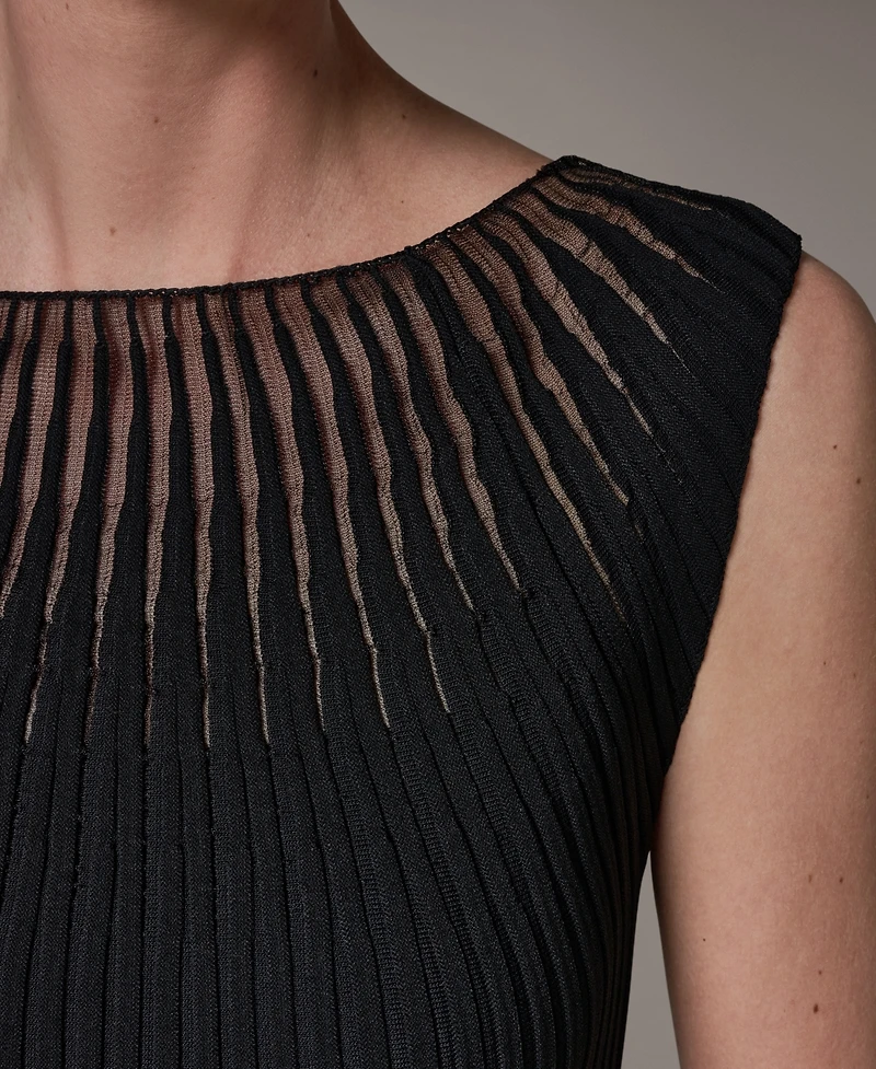 Donna Karan New York Petite Crewneck Sleeveless Sweater Top