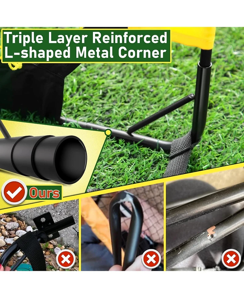 Happy Jump Portable Soccer Goal, Large-Frame Design Built for Long-Term Development, Easy Setup for Backyard, Park or School Training