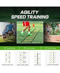 Happy Jump Agility Ladder 12 Rung 20 Ft Speed Training Ladder Drill Sports Workout Equipment for Football Soccer Footwork Exercise