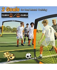 Happy Jump Soccer Goal 7'x5', 6.6 x3.3', 5'x3.6', 4'x3', 3'x2.2' Soccer Net for Kids Backyard