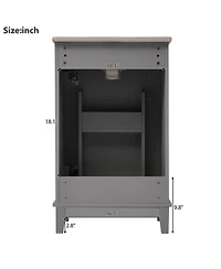 Casainc 20" Small Bathroom Vanity with Ceramic Basin, Bathroom Storage Cabinet with Soft-Close Door