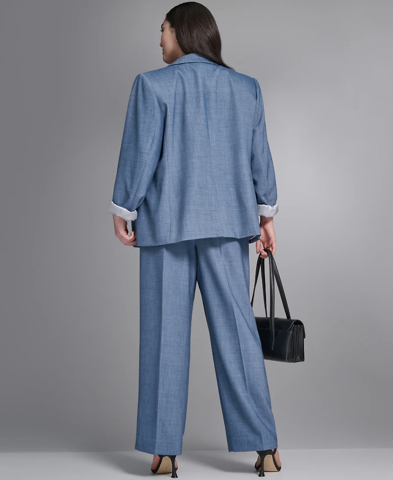 Calvin Klein Plus Size One-Button Notch Collar Jacket
