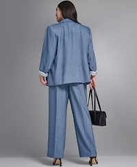 Calvin Klein Plus Size One-Button Notch Collar Jacket