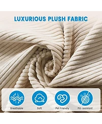 gaomon L-Shaped Modular Sectional Sofa, Deep Seated Cloud Couch, Modern Corduroy Couch with Chaise, Convertible Sofa Lounge