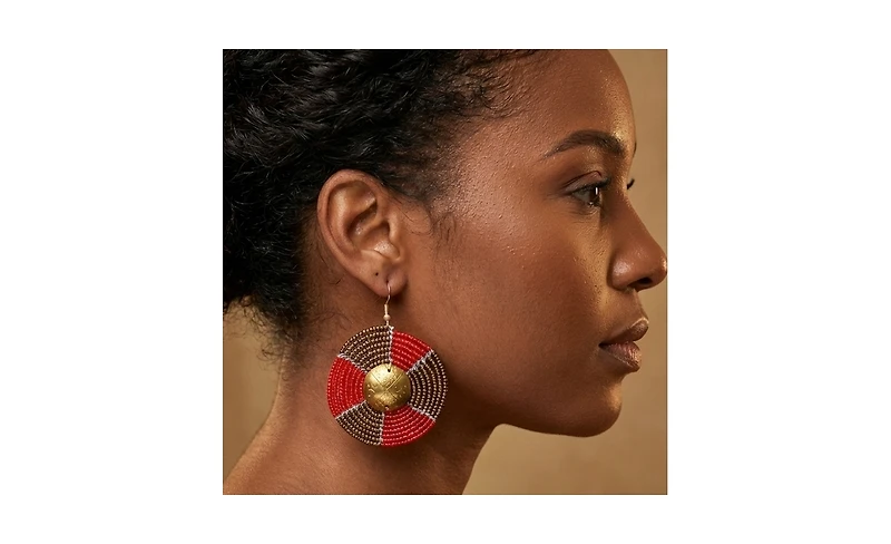 Kendi Amani Sanaa African Beaded Earrings Handcrafted Kenyan Statement Jewelry