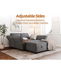 gaomon Modular Sectional Sofa with Ottomans Chenille Sleeper 7 - Seat Sofa Couch with Chaise and Storage Seats U Shaped Couch for Living Room