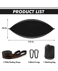 gaomon Durable Camping Hammock - 500lbs Portable Nylon Chair Double with Tree Straps for Travel, Backpacking