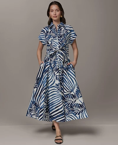 Donna Karan Weekend Women's Short-Sleeve Button-Front Shirt Dress