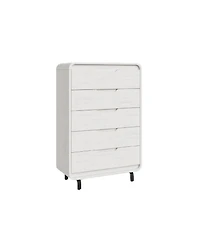 Gaomon Wood Dresser with 5 Drawers for Bedroom Storage