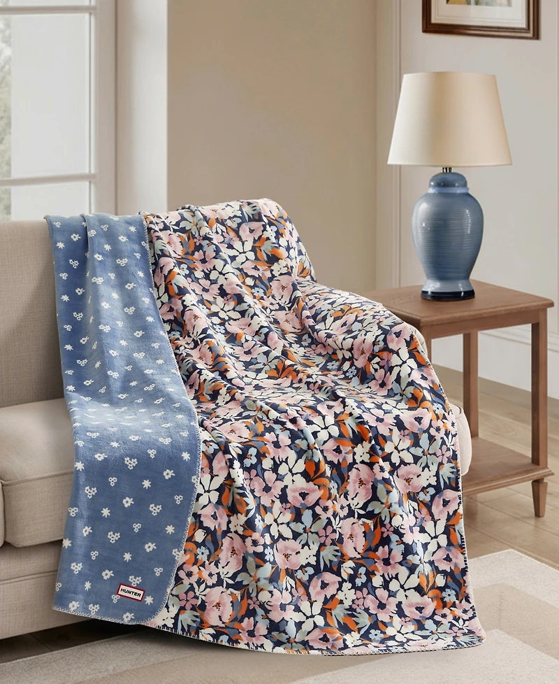 Hunter Designer Reversible Plush Throws, 50" x 70"