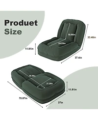 Rainsken Convertible Corduroy Lazy Sofa Bed, 5-Position Adjustable Folding Lounge Chair, Upholstered Sleeper Seat for Living Room, Reading Room