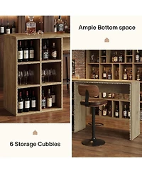 Tribesigns 70.9-Inch Bar Table with 6 Cubbies Storage, Narrow Long Counter Height Pub Table, Rectangular Farmhouse High Top Home Bar Unit