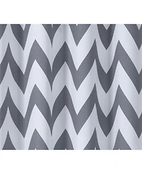 Kate Aurora 2 Piece Gray Chevron Room Darkening Grommet Top Window Curtain Panels For Short Windows