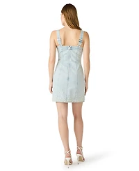 Steve Madden Women's Embellished Square Neck Mini Dress