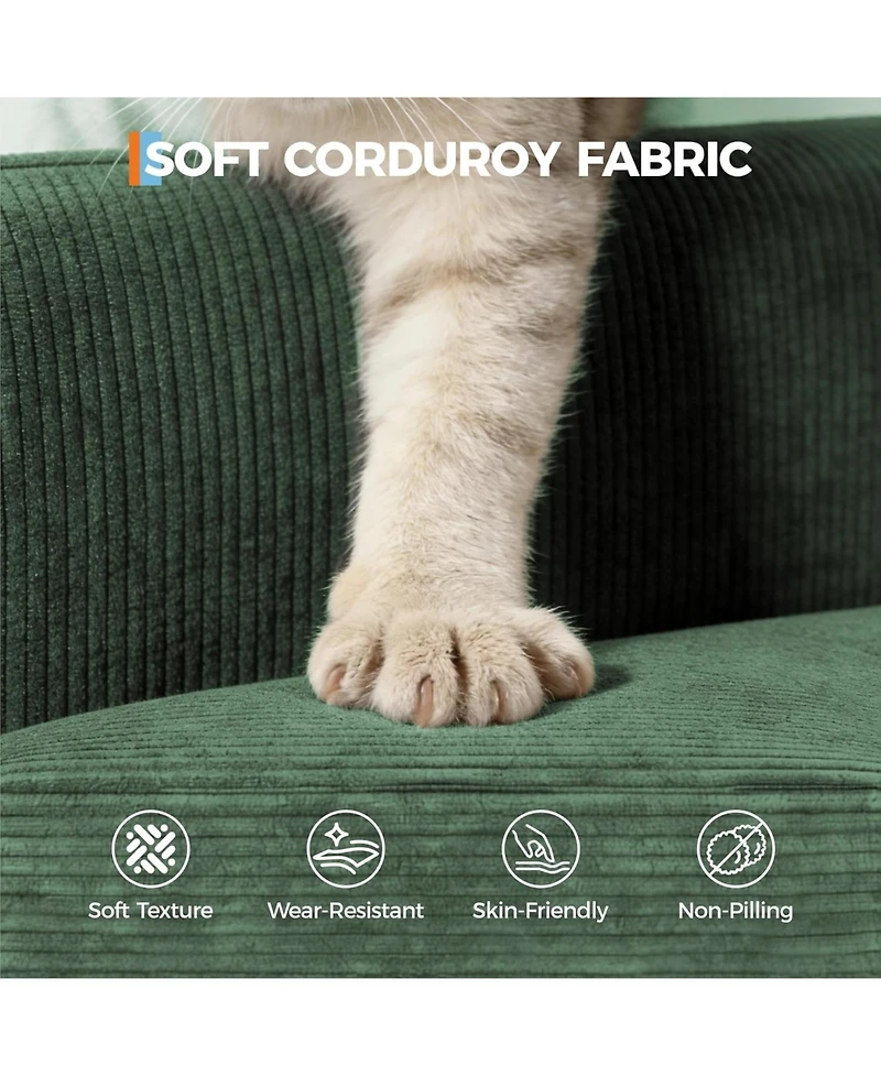 gaomon Modern Sofa with 2 Throw Pillows, Deep Seat Couch Upholstered Cushion & Removable Cover
