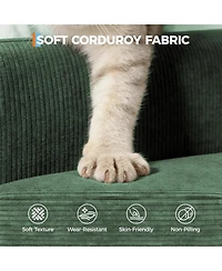 gaomon Modern Sofa with 2 Throw Pillows, Deep Seat Couch Upholstered Cushion & Removable Cover