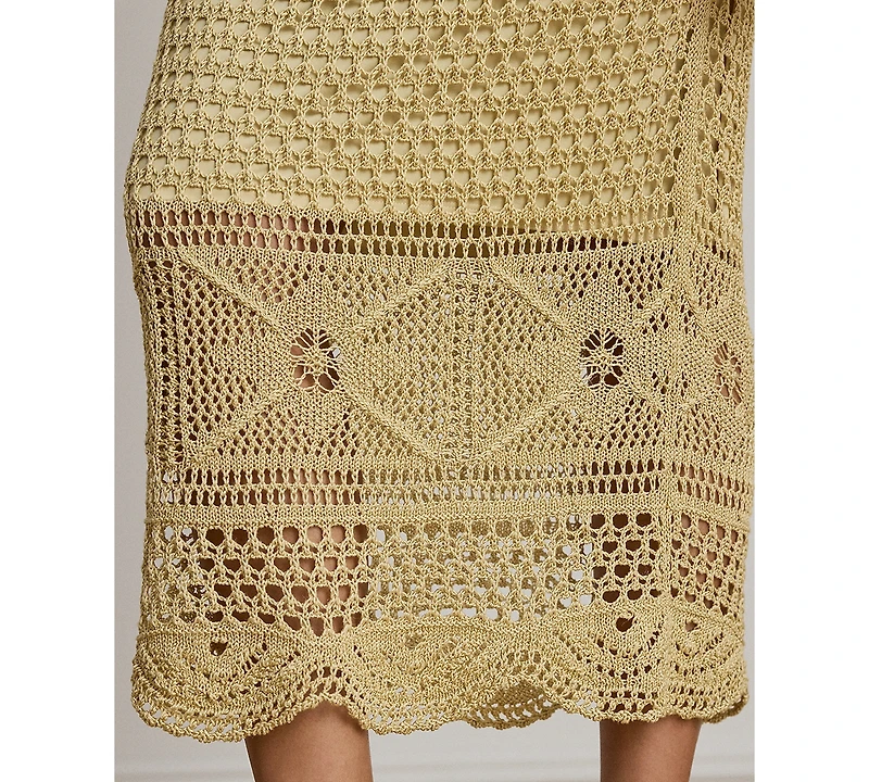 Lauren Ralph Petite Pointelle-Knit Midi Skirt