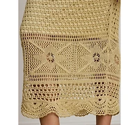 Lauren Ralph Petite Pointelle-Knit Midi Skirt
