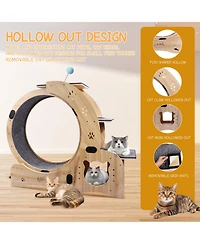 Zeus & Ruta 6-in-1 Cat Exercise Wheel Upgraded Large Treadmill with Silent Wheels Indoor Cat Furniture and Toys