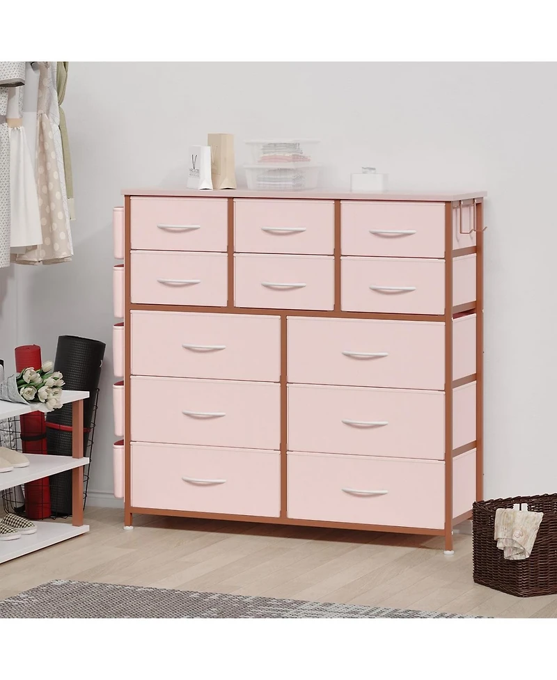 gaomon Dresser for Bedroom with 12 Drawer, Dressers and Chests of Drawers for Hallway, Storage Organizer Unit with Fabric, Sturdy Metal Frame.