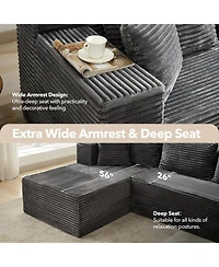 gaomon Modular Sectional Sofa Cloud Couch, 106" Comfy L Shaped Couches for Living Room,Oversized Sleeper with Deep Seat