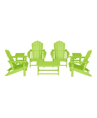 WestinTrends 7-Piece Hdpe Outdoor Patio Furniture Adirondack Conversation Set