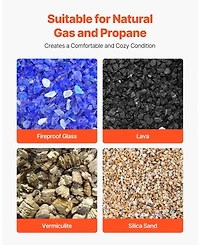 Sugift Ceramic Fire Pebble Stones 1-2 in 48 Pcs Lava Rocks for Fire Pit Use