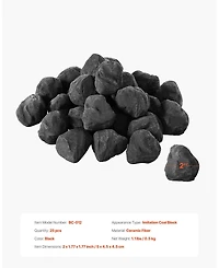 Sugift 25 Pcs 1.2-2.0 in Fire Stones for Fire Pit and Propane Fireplace