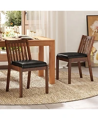 Sugift Pu Leather Upholstered Dining Chairs Set of Two