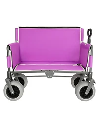 Mondawe 3-in-1 500lbs Convertible Folding Storage Wagon Utility Carts - Bench Seat w/ 180L Capacity, All-Terrain Wheels