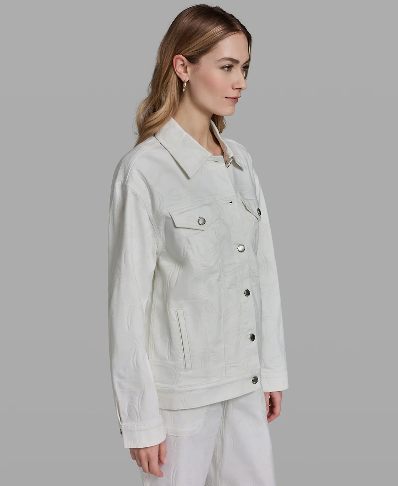 Karl Lagerfeld Paris Women's Long-Sleeve Collared Jacket