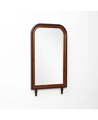 LuxenHome Modern 43.3" Tall Rounded Rectangle Wall Mirror with Pine Wood Frame