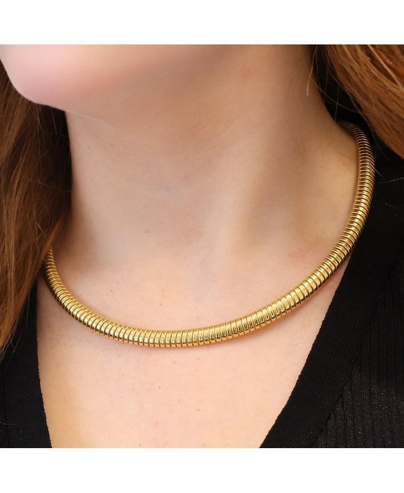 The Lovery Tubogas Collar Necklace 14K Gold-Plated Sterling Silver
