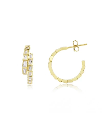 The Lovery Cz Snake Hoop Earrings 14K Gold-Plated Sterling Silver