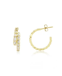 The Lovery Cz Snake Hoop Earrings 14K Gold-Plated Sterling Silver