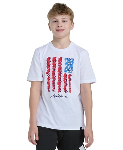 adidas Boys' 8-20 Short-Sleeve Usa Flag T-Shirt