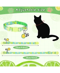 Aronkl 12 Summer Fruit Pattern Cat Collars Adjustable Safety Breakaway With Bell Soft Comfortable For Small Medium Pets