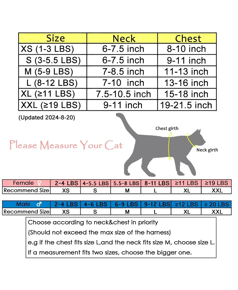 Aronkl Escape Proof Cat Harness Leash Set Breathable Mesh Adjustable Padded Vest For Walking