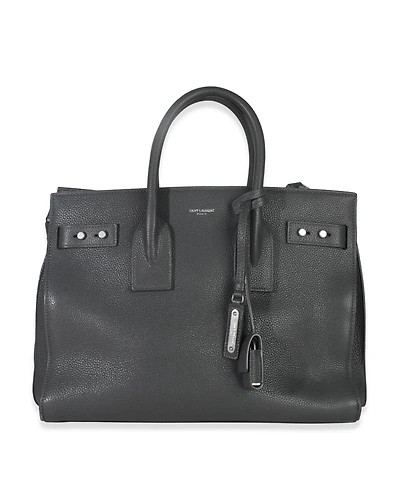 Pre-Owned Saint Laurent Grey Grained Calfskin Small Souple Sac De Jour