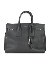 Pre-Owned Saint Laurent Grey Grained Calfskin Small Souple Sac De Jour