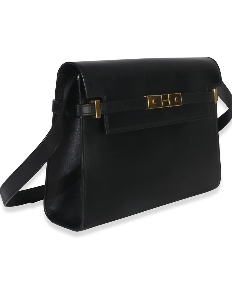 Pre-Owned Saint Laurent Black Calfskin Medium Manhattan Shoulder Bag