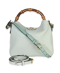 Pre-Owned Gucci Mint Green Calfskin Bamboo Small Diana Shoulder Bag