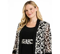R & M Richards Plus Scoop Neck Jacket Dress