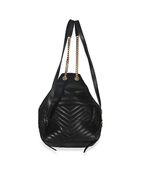 Pre-Owned Saint Laurent Black Matelasse Lambskin Monogram Joe Backpack