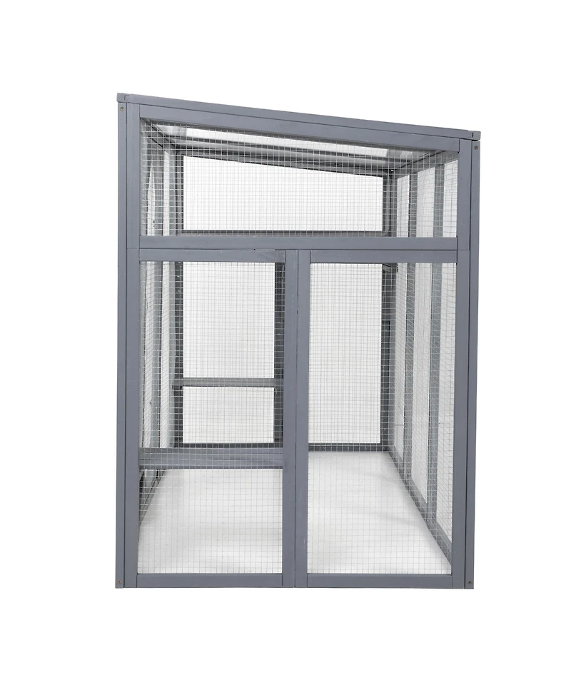 Zeus & Ruta Outdoor Wooden Cat Enclosure with 3-Tier Catio, Lockable Door, Sun Roof, Spacious Play Area