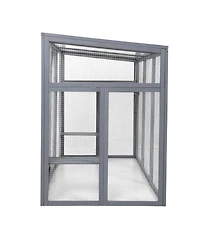 Zeus & Ruta Outdoor Wooden Cat Enclosure with 3-Tier Catio, Lockable Door, Sun Roof, Spacious Play Area