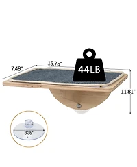 Zeus & Ruta Cat Window Perch with Strong Suction Cups Removable Felt Indoor Hammock Bed