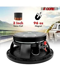 5 Core 10" Subwoofer Speaker 300W Rms Full Range Car Audio Sub Woofer 4 Ohm Bass Replacement Driver