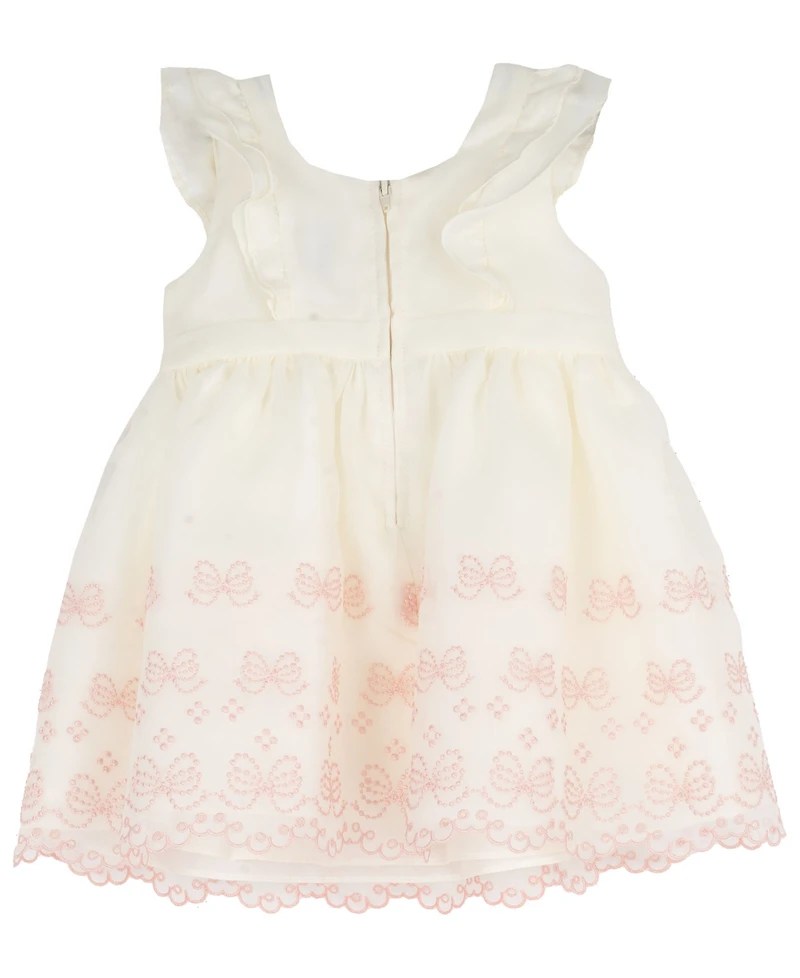 Rare Editions Baby Girls' Bow Embroidered Dress with Diaper
