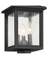 John Timberland Moray Bay High Mission Outdoor Post Light Fixture Pole Porch with Pier Mount Adapter 3-Light Glass Shade